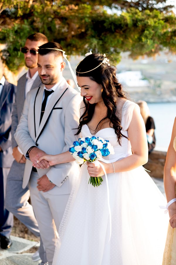 Romantic Wedding Kythnos White Blue Colors