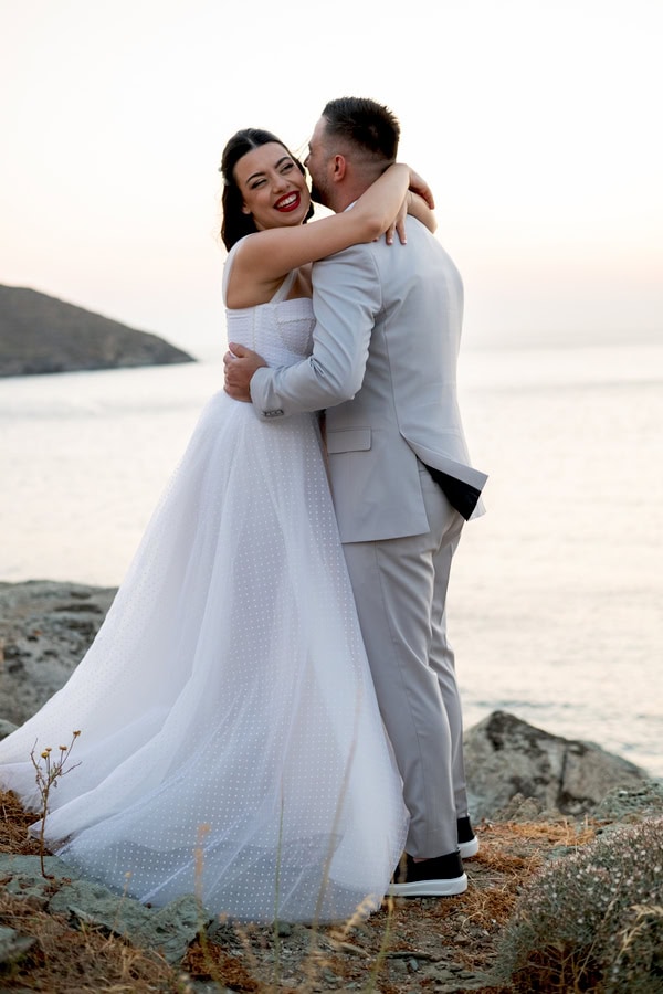 Romantic Wedding Kythnos White Blue Colors