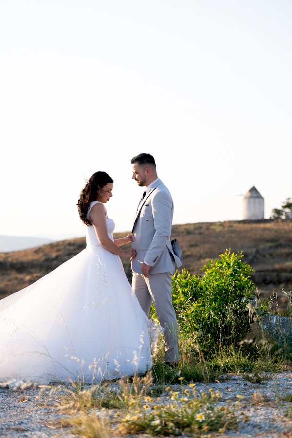 Romantic Wedding Kythnos White Blue Colors