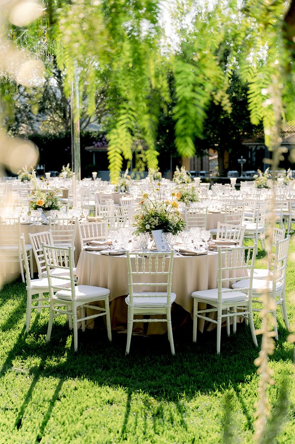 Beautiful Summer Wedding Athens Yellow Flowers Floral Arrangements