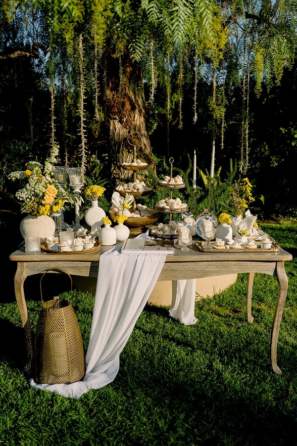 Beautiful Summer Wedding Athens Yellow Flowers Floral Arrangements