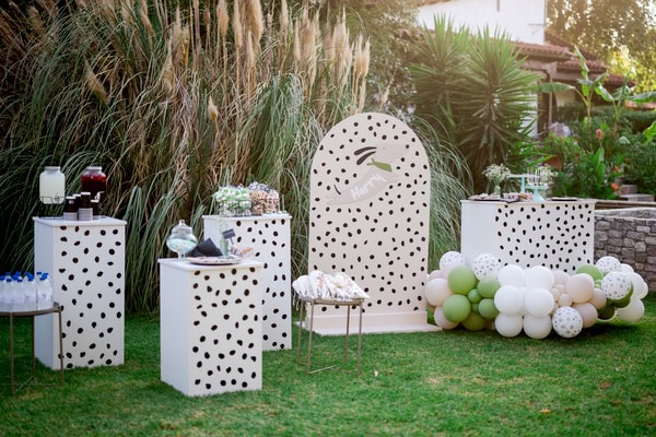 Chic Summer Wedding Baptism Black White Details