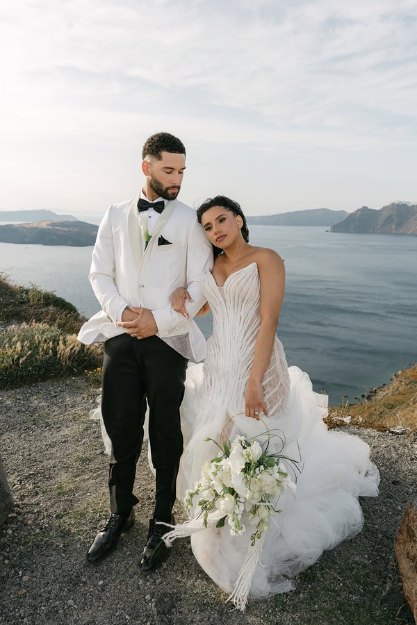 Intimate Spring Wedding Santorini Caldera