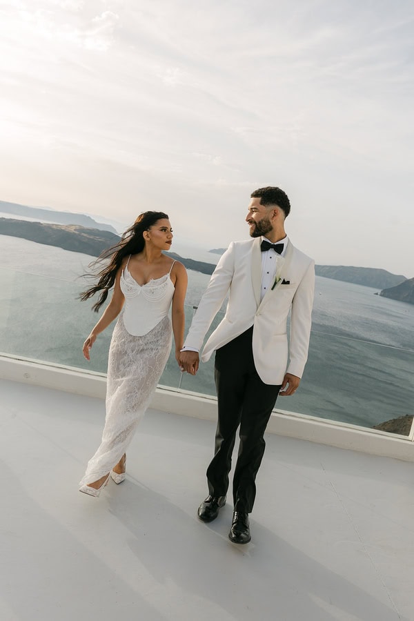 Intimate Spring Wedding Santorini Caldera