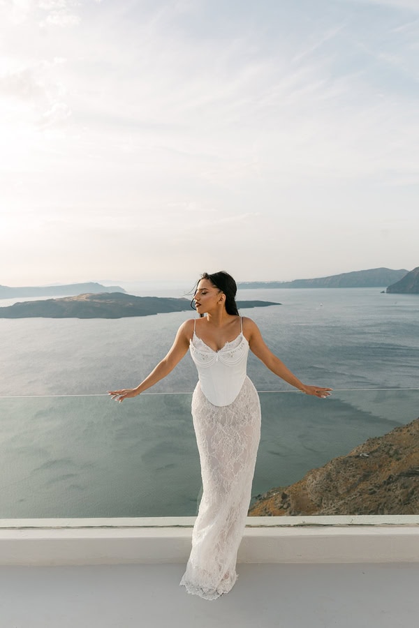 Intimate Spring Wedding Santorini Caldera
