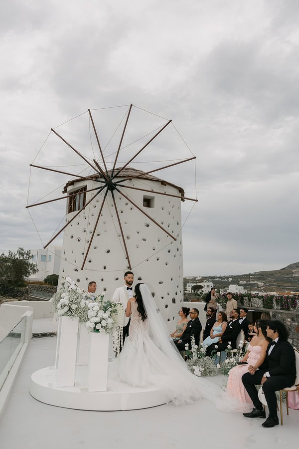 Intimate Spring Wedding Santorini Caldera