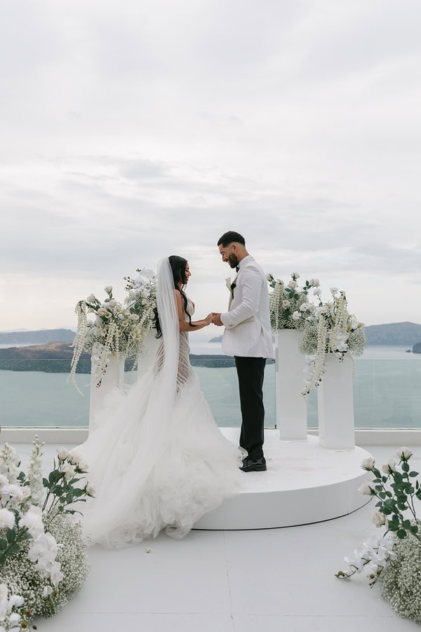Intimate Spring Wedding Santorini Caldera