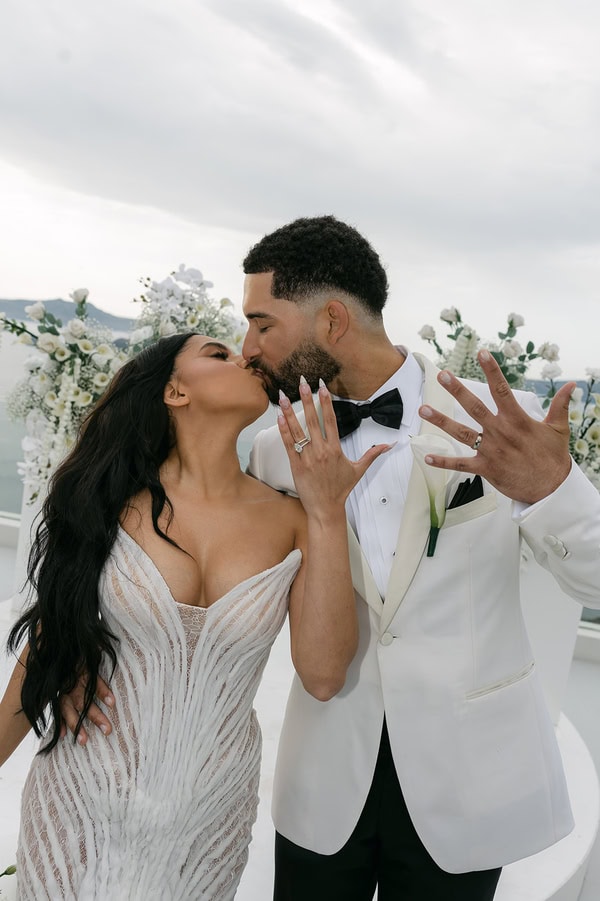 Intimate Spring Wedding Santorini Caldera