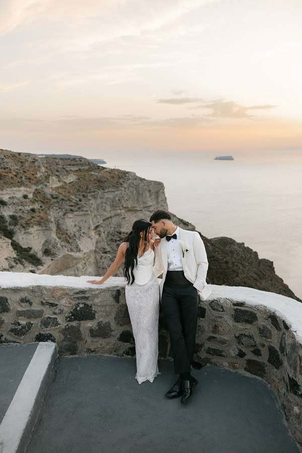 Intimate Spring Wedding Santorini Caldera