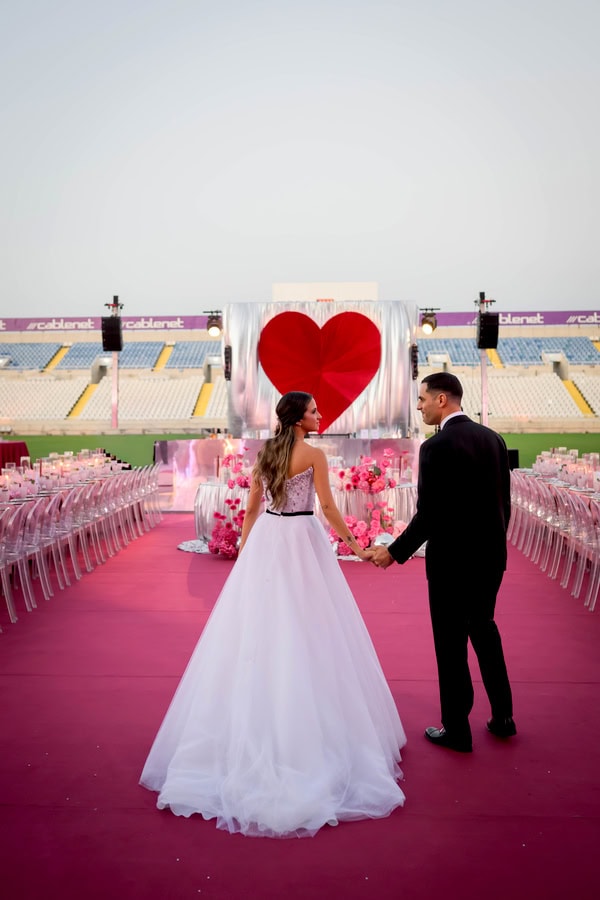 Stadium Wedding Modern Disco Style
