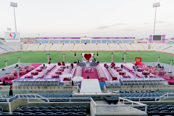 Stadium Wedding Modern Disco Style