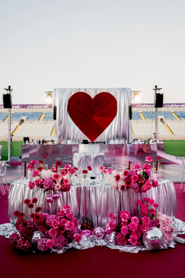 Stadium Wedding Modern Disco Style