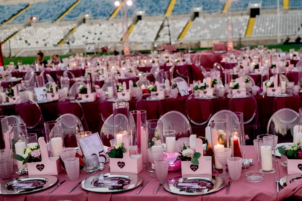 Stadium Wedding Modern Disco Style