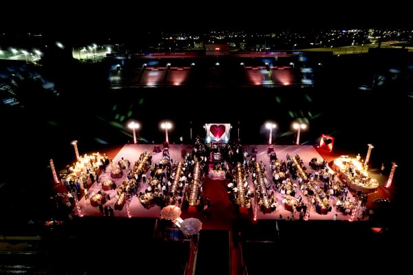 Stadium Wedding Modern Disco Style