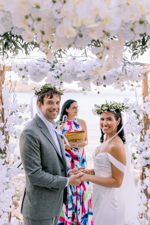 Unique Mani Wedding With Mediterranean Details And Flowers