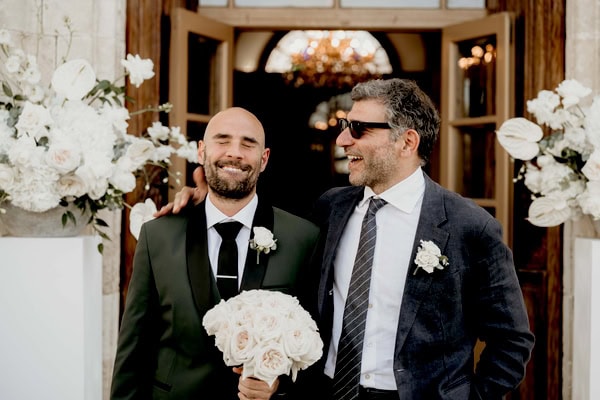 White Roses Gold Spring Wedding