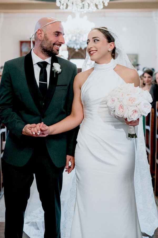 White Roses Gold Spring Wedding