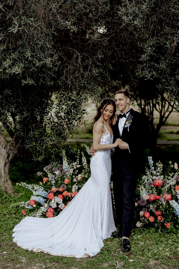 Romantic Styled Shoot Floral Arrangements Tiered Cake