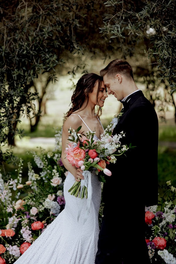 Romantic Styled Shoot Floral Arrangements Tiered Cake