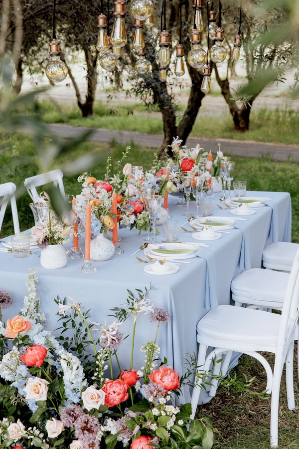 Romantic Styled Shoot Floral Arrangements Tiered Cake