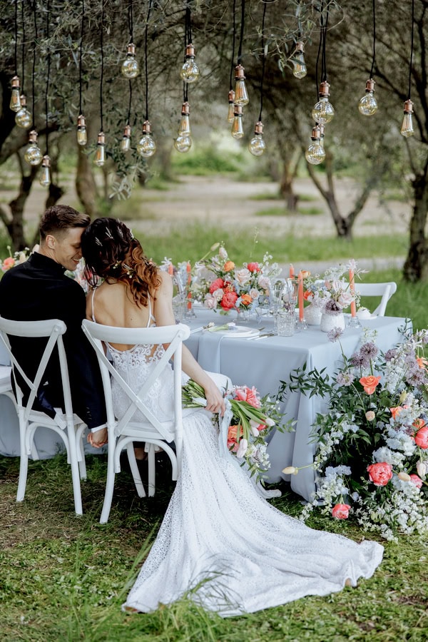 Romantic Styled Shoot Floral Arrangements Tiered Cake