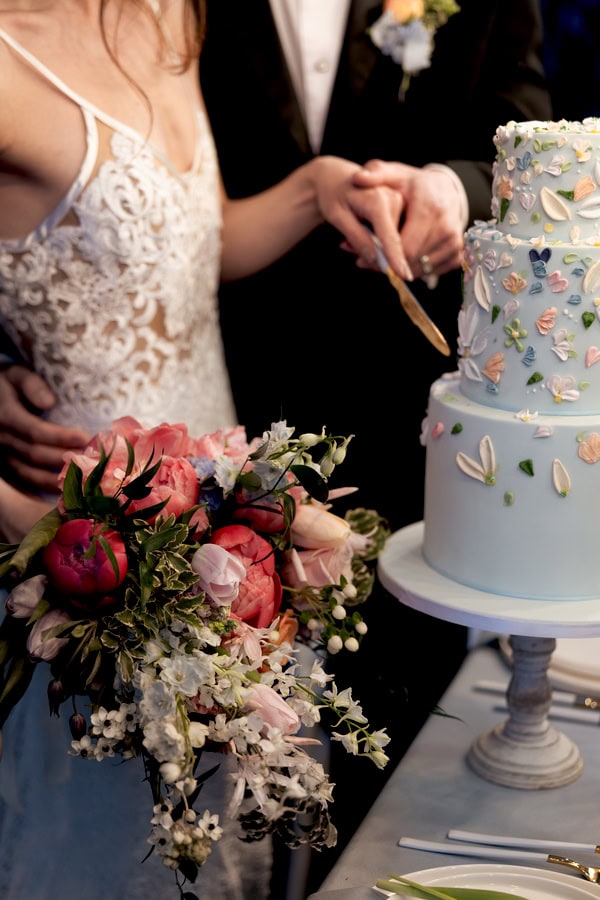 Romantic Styled Shoot Floral Arrangements Tiered Cake