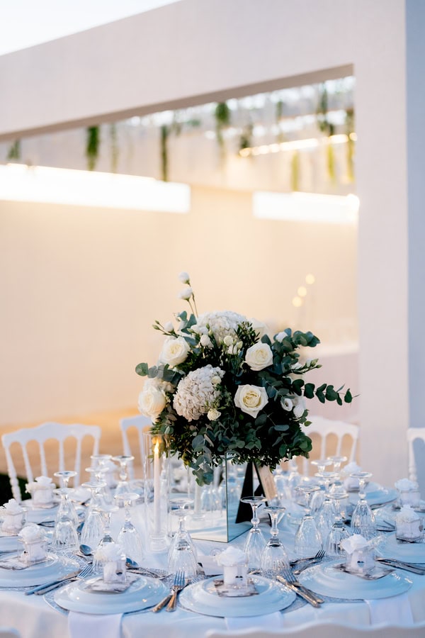 Romantic Summer Wedding White Flowers Modern Details
