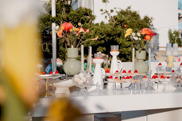 Beautiful Summer Wedding With Orange Anthuriums And Colorful Decor