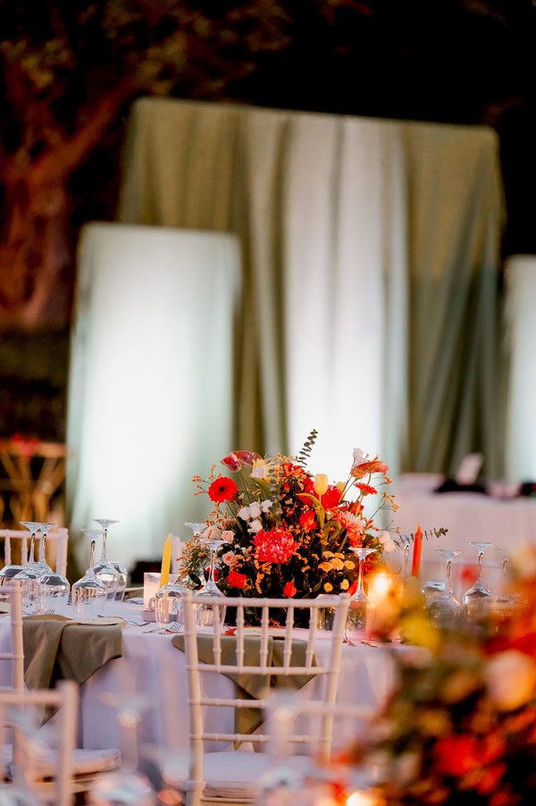 Beautiful Summer Wedding With Orange Anthuriums And Colorful Decor
