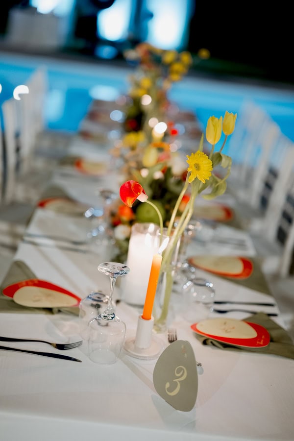 Beautiful Summer Wedding With Orange Anthuriums And Colorful Decor