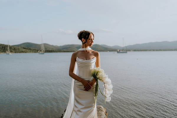 Chic Wedding Lesvos White Orchids Calla Lilies