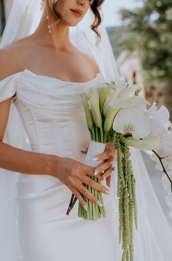 Chic Wedding Lesvos White Orchids Calla Lilies