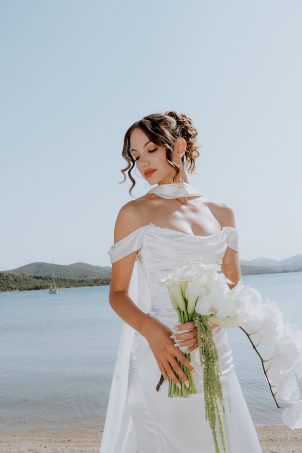 Chic Wedding Lesvos White Orchids Calla Lilies