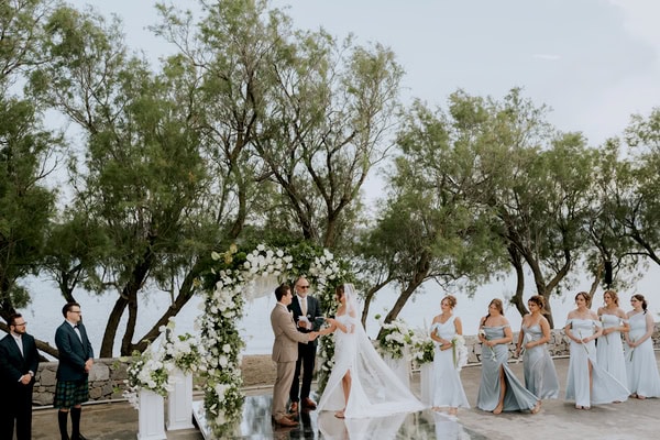 Chic Wedding Lesvos White Orchids Calla Lilies