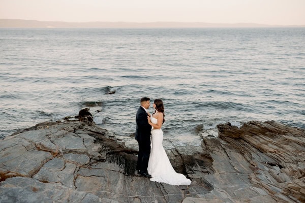 Modern Chic Skopelos Wedding White Calla Lily Florals