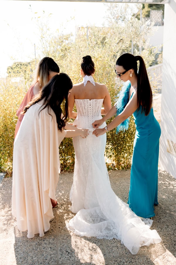 Modern Chic Skopelos Wedding White Calla Lily Florals
