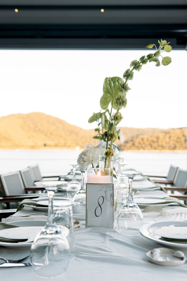 Modern Chic Skopelos Wedding White Calla Lily Florals