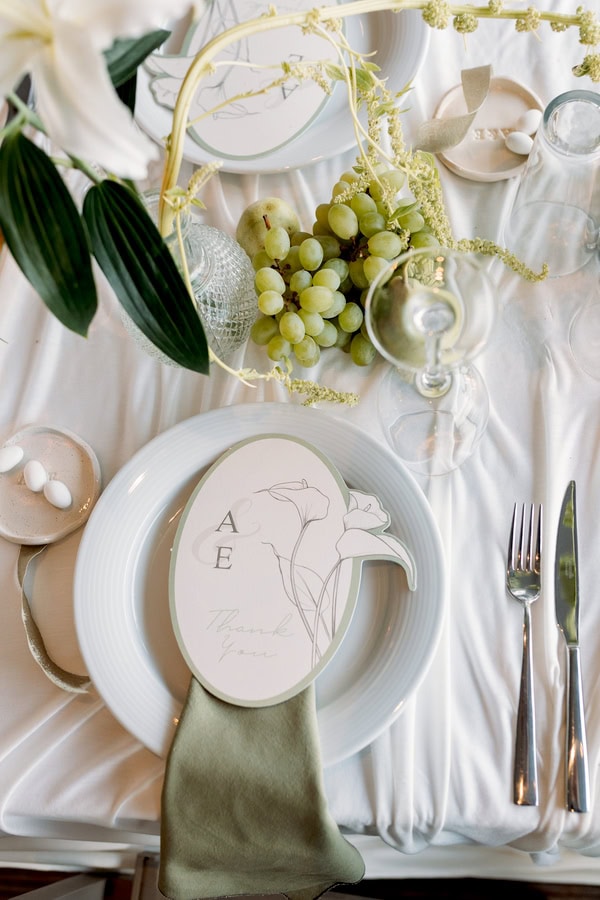 Modern Chic Skopelos Wedding White Calla Lily Florals