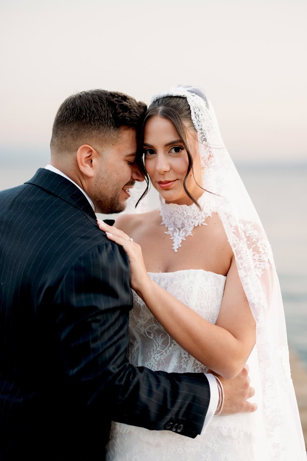 Modern Chic Skopelos Wedding White Calla Lily Florals