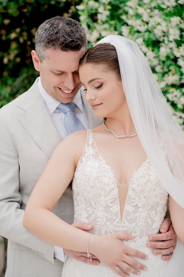 Romantic Spring Wedding Kalamata Pastel Flowers Sea View
