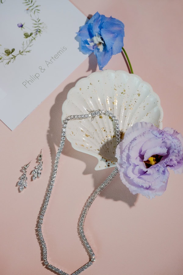 Romantic Spring Wedding Kalamata Pastel Flowers Sea View