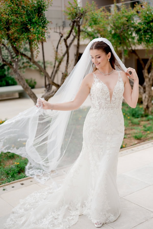 Romantic Spring Wedding Kalamata Pastel Flowers Sea View