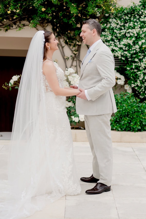 Romantic Spring Wedding Kalamata Pastel Flowers Sea View