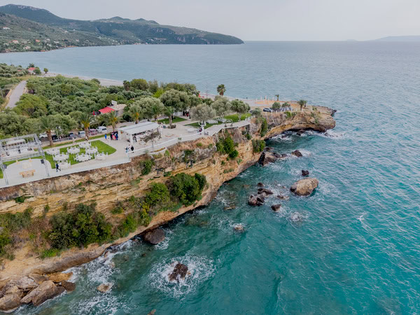 Romantic Spring Wedding Kalamata Pastel Flowers Sea View