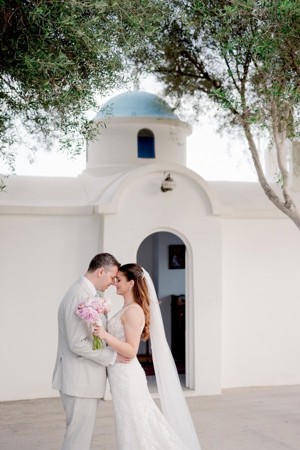 Romantic Spring Wedding Kalamata Pastel Flowers Sea View