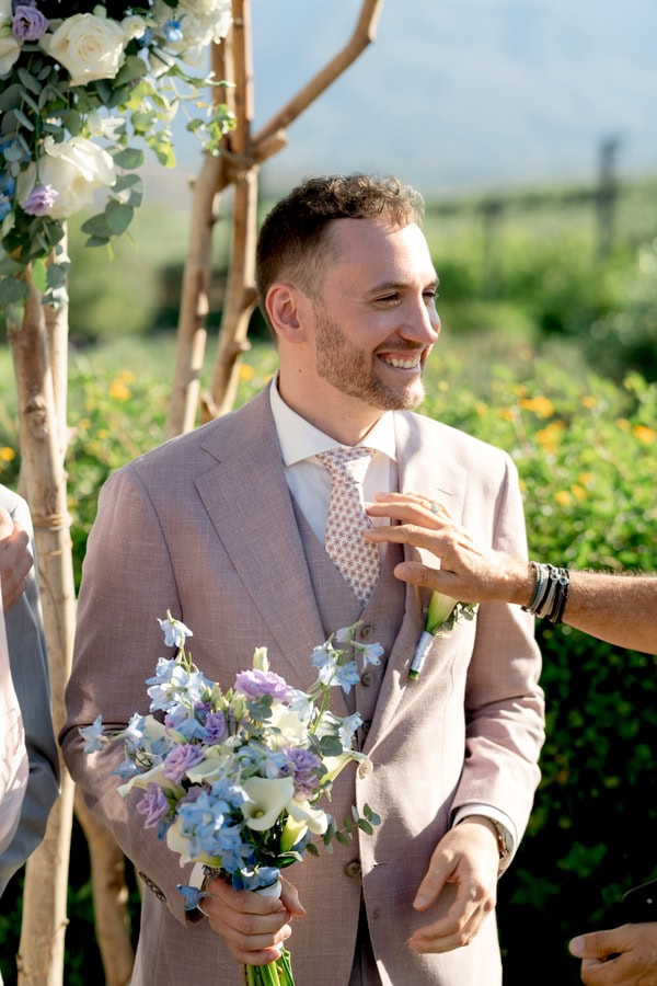 Romantic Spring Wedding White Blue Lilac Flowers