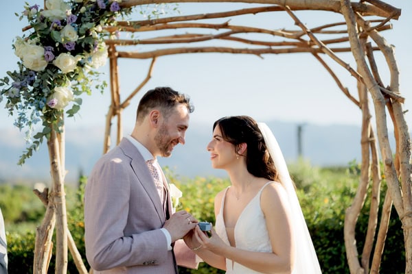 Romantic Spring Wedding White Blue Lilac Flowers