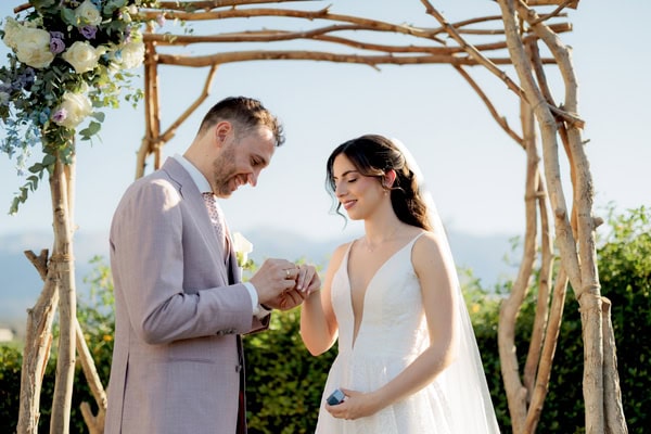 Romantic Spring Wedding White Blue Lilac Flowers