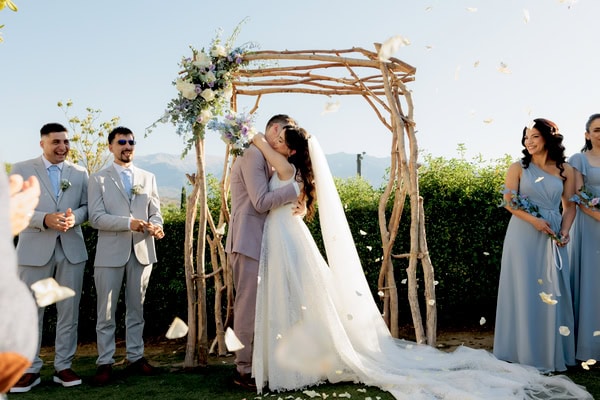 Romantic Spring Wedding White Blue Lilac Flowers