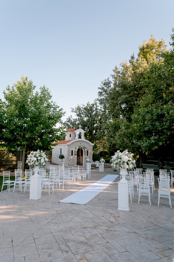 Romantic Summer Wedding Athens White Flowers